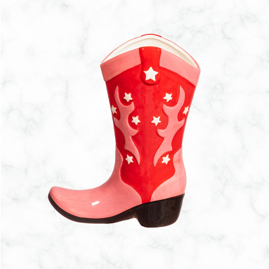 Cowboy Boot Vase
