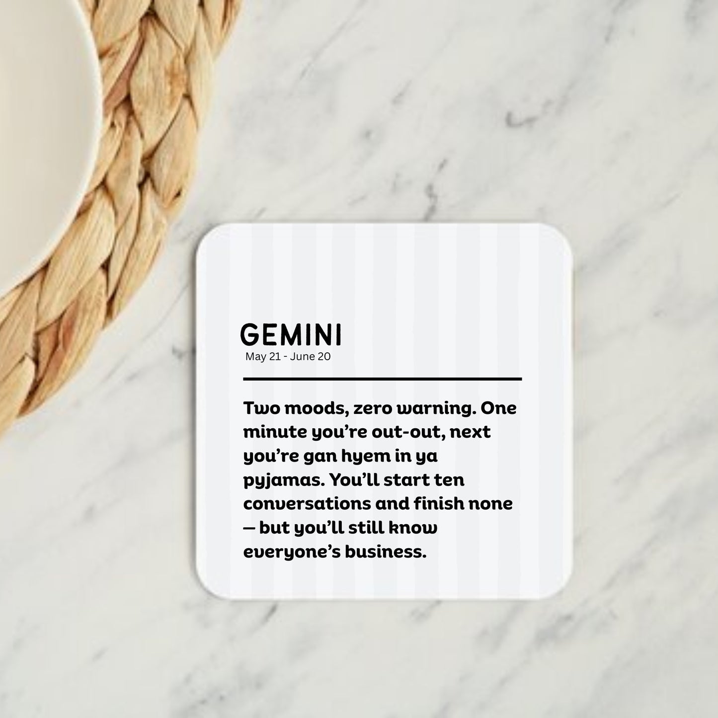 Gemini Geordie Horoscope Coaster