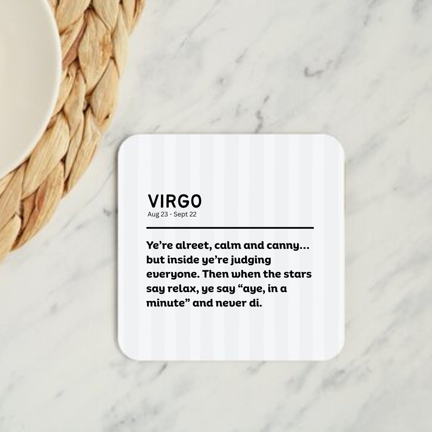 Virgo Geordie Horoscope Coaster