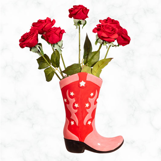 Cowboy Boot Vase
