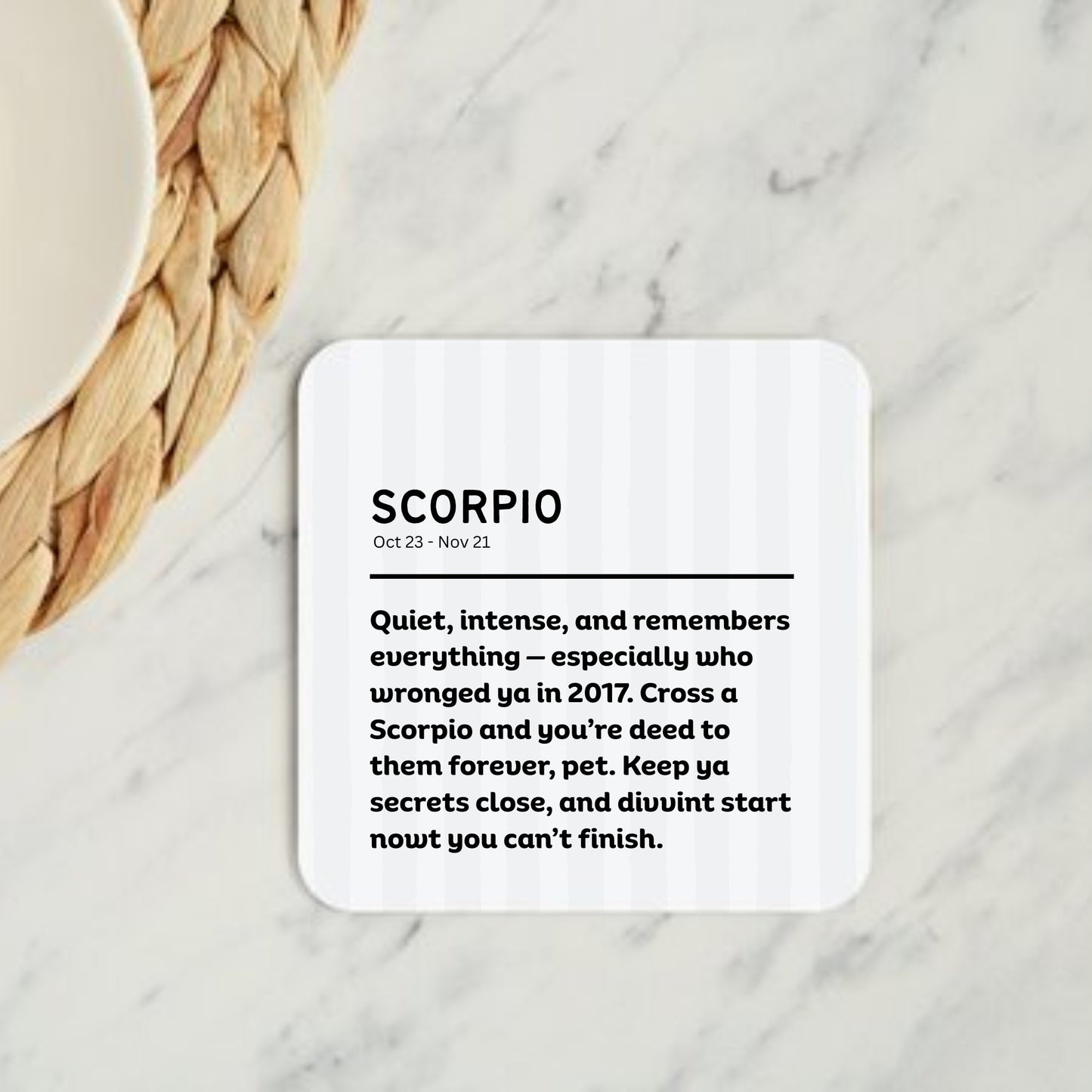 Scorpio Geordie Horoscope Coaster