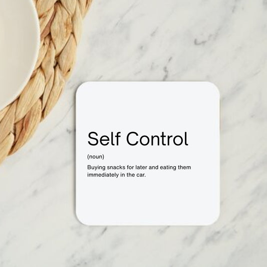 Self Control Dictionary Coaster