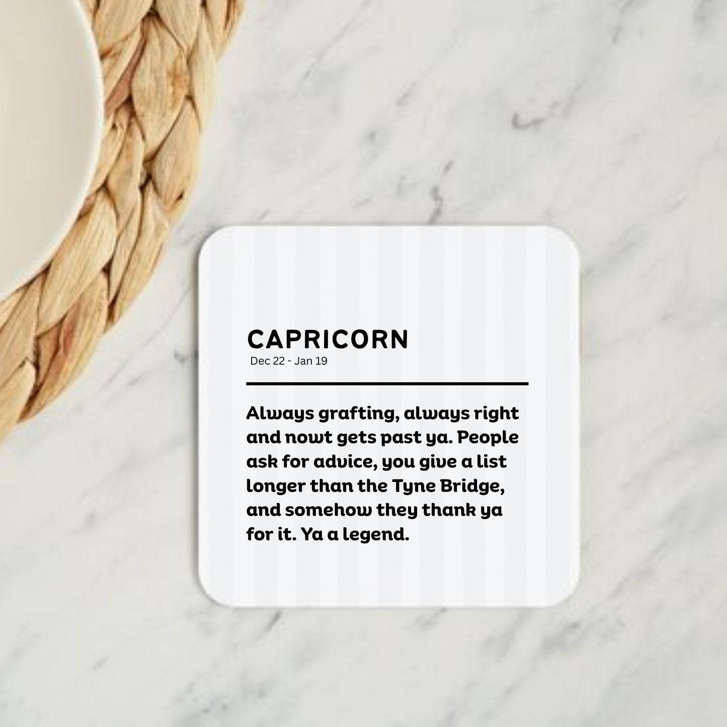 Capricorn Geordie Horoscope Coaster