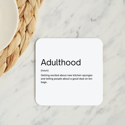 Adulthood Dictionary Coasters