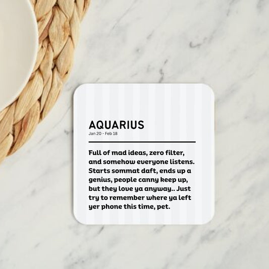 Aquarius Geordie Horoscope Coaster