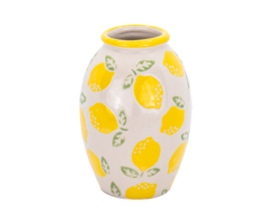 Lemon Stamped Vase