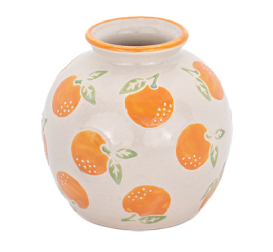 Orange Stamped Vase