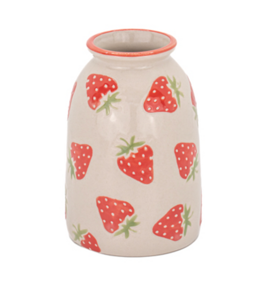 Strawberry Stamped Vase